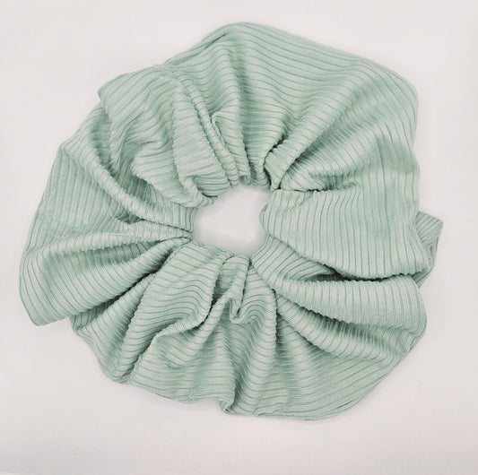 Sage Green Soft Ribbed XL Scrunchie - Extra Large Hair Tie for Thick Hair